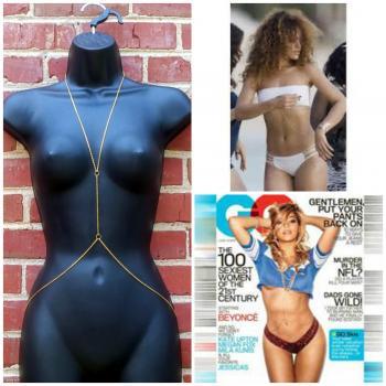 Gold Body Chain Necklace Popular Celebrity Trend Rihanna Beyonce Miley USA SELLER